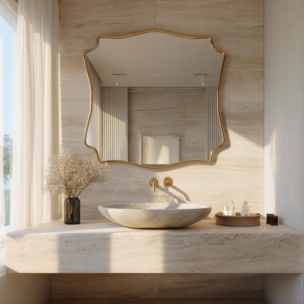 Brass Mirror; Handmade Moroccan Luxury Vanity Mirror