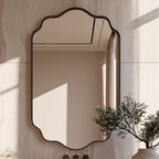 Handmade Moroccan Brass Vanity Mirror, Antique Wall Decor, Bathroom Accent — view 6
