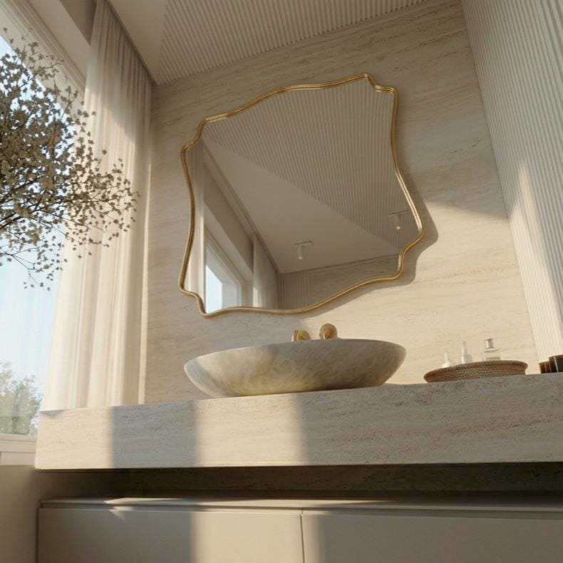 Brass Mirror; Handmade Moroccan Luxury Vanity Mirror — view 3