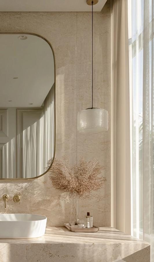 Handmade Solid Brass Bathroom Mirror – Rustic Farmhouse Wall Decor — view 5