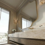 Organic Shaped Brass Mirror, Handmade Wall Mirror - Italian Style — view 4