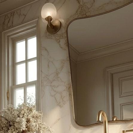 Shield Brass Mirror, Italien Style Wall Decor, Handmade Vanity Mirrors — view 2