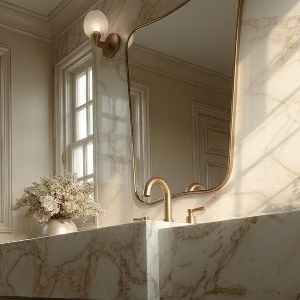 Shield Brass Mirror, Italien Style Wall Decor, Handmade Vanity Mirrors — view 3