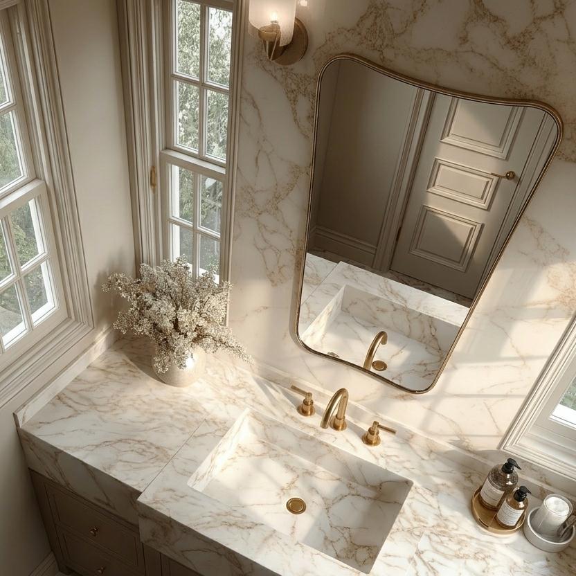 Shield Brass Mirror, Italien Style Wall Decor, Handmade Vanity Mirrors — view 5
