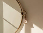 Minimalist Hanging Mirror with Rope, Brass Round Mirror, Boho Bathroom Decor — view 4