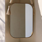 Handmade Brass Round Mirror with Rope, Designer Bathroom Mirror, Luxury Wall Decor — view 3
