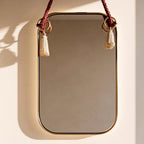 Brass Round Mirror with Rope, Designer Bathroom Mirror, Luxury Wall Decor — view 3