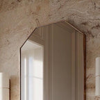 Handmade Brass Vanity Mirror, Italian Inspired Wall Decor, Moroccan Artisan Craftsmanship — view 6
