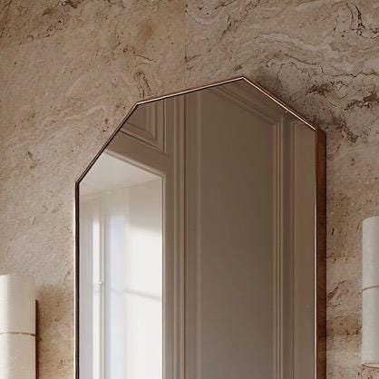 Handmade Brass Vanity Mirror, Italian Inspired Wall Decor, Moroccan Artisan Craftsmanship — view 6
