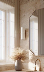 Handmade Brass Vanity Mirror, Italian Inspired Wall Decor, Moroccan Artisan Craftsmanship — view 3