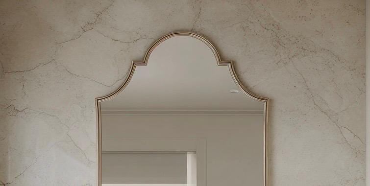 Handmade Moroccan Brass Vanity Mirror, Modern Gold Wall Decor — view 2