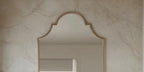 Handmade Moroccan Brass Vanity Mirror, Modern Gold Wall Decor — view 2