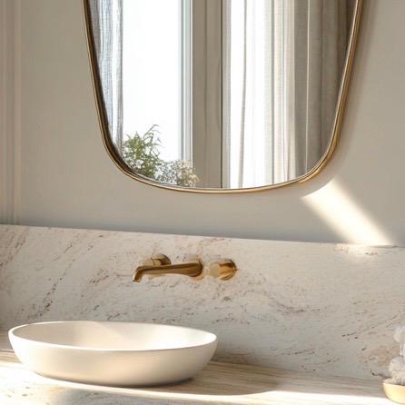 Handmade Brass Mirror, Elegant Italian Wall Mirror, Luxury Vanity Decor — view 5
