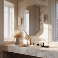 Handmade Brass Vanity Mirror, Italian Inspired Wall Decor, Moroccan Artisan Craftsmanship