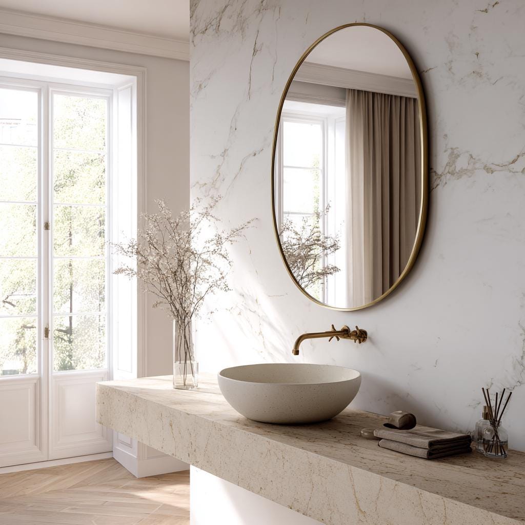 Italian Style Brass Mirror, Luxury Handmade Wall Decor Mirror for Modern Interiors