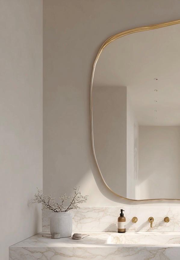 Handmade Brass Statement Mirror, Moroccan Artisan Wall Decor, Gold Finish — view 5