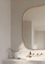 Handmade Brass Statement Mirror, Moroccan Artisan Wall Decor, Gold Finish — view 5