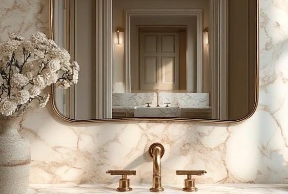 Brass Mirror, Luxury Wall Art Mirror, Handmade Modern Home Decor — view 3