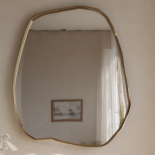Brass Mirror, Luxury Wall Art Mirror, Handmade Modern Home Decor — view 6