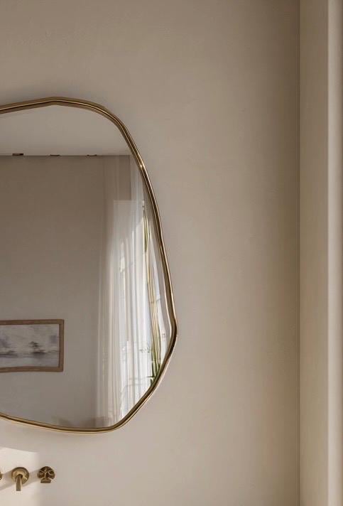Brass Mirror, Luxury Wall Art Mirror, Handmade Modern Home Decor — view 5