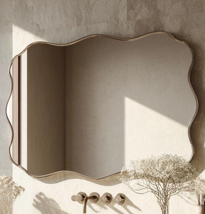 Artisan Brass Mirror, High-End Designer Wall Mirror, Contemporary Luxury Decor — view 6