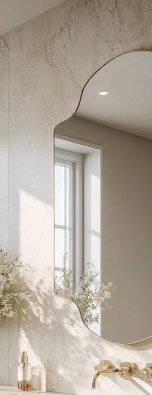 Luxury Entryway Mirror, Handmade Brass Wall Decor, Modern Statement Mirror — view 4