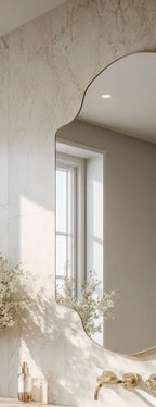 Luxury Entryway Mirror, Handmade Brass Wall Decor, Modern Statement Mirror — view 4