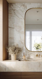 Unlacquered Brass Mirror, Luxury Handmade Bathroom Vanity Mirror, Minimalist Decor — view 2