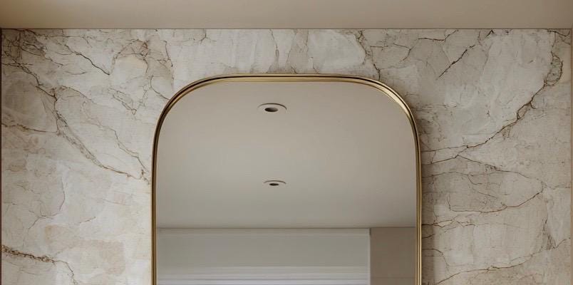 Unlacquered Brass Mirror, Luxury Handmade Bathroom Vanity Mirror, Minimalist Decor — view 6