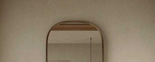 Minimalist Brass Wall Mirror, Luxury Handmade Designer Mirror for Living Room — view 3