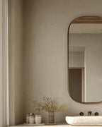 Minimalist Brass Wall Mirror, Luxury Handmade Designer Mirror for Living Room — view 5