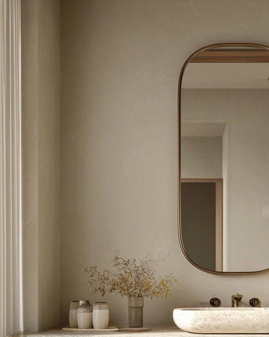 Minimalist Brass Wall Mirror, Luxury Handmade Designer Mirror for Living Room — view 5