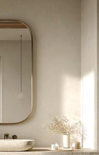 Minimalist Brass Wall Mirror, Luxury Handmade Designer Mirror for Living Room — view 4