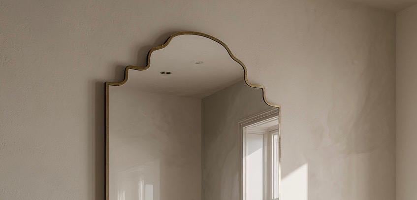 Handmade Moroccan Brass Vanity Mirror, Antique Brass Wall Decor — view 4