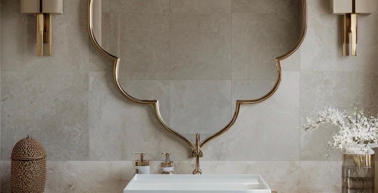 Moroccan Luxury Entryway Mirror, Handmade Brass Wall Decor, Modern Statement Mirror — view 2