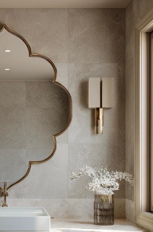 Moroccan Luxury Entryway Mirror, Handmade Brass Wall Decor, Modern Statement Mirror — view 6