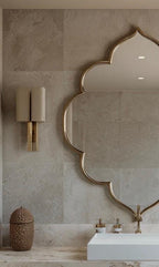 Moroccan Luxury Entryway Mirror, Handmade Brass Wall Decor, Modern Statement Mirror — view 5