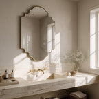 Handmade Moroccan Brass Vanity Mirror, Antique Brass Wall Decor