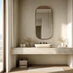 Minimalist Brass Wall Mirror, Luxury Handmade Designer Mirror for Living Room