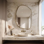 Handmade Moroccan Brass Vanity Mirror, Antique Wall Decor, Bathroom Accent