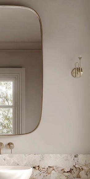 Minimalist Brass Wall Mirror, Luxury Handmade Designer Mirror for Living Room — view 2