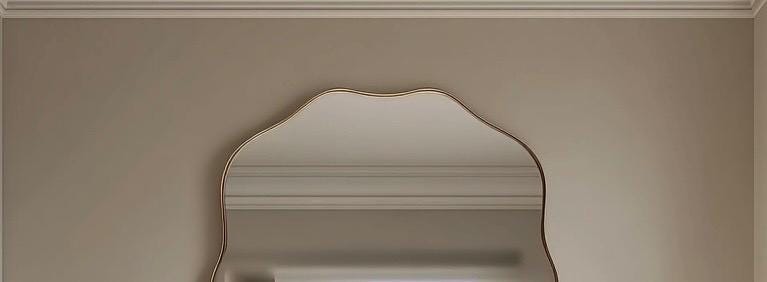 Sculptural Brass Mirror, Handmade Luxury Statement Wall Art, Modern Interior Miror — view 6