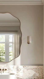Sculptural Brass Mirror, Handmade Luxury Statement Wall Art, Modern Interior Miror — view 4