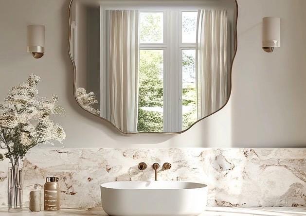 Sculptural Brass Mirror, Handmade Luxury Statement Wall Art, Modern Interior Miror — view 7