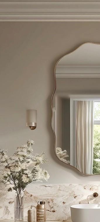 Sculptural Brass Mirror, Handmade Luxury Statement Wall Art, Modern Interior Miror — view 3