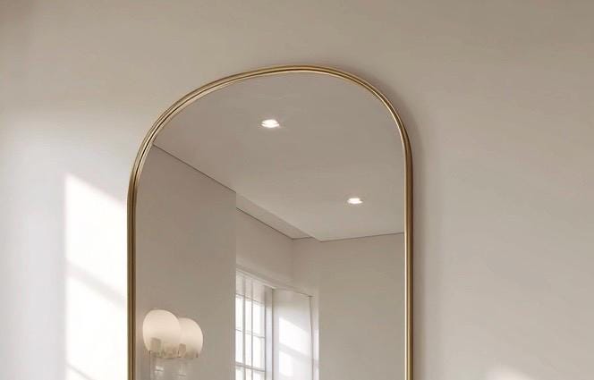 Antique Brass Mirror, Luxury Entryway Wall Mirror, Handmade Vintage Decor — view 3