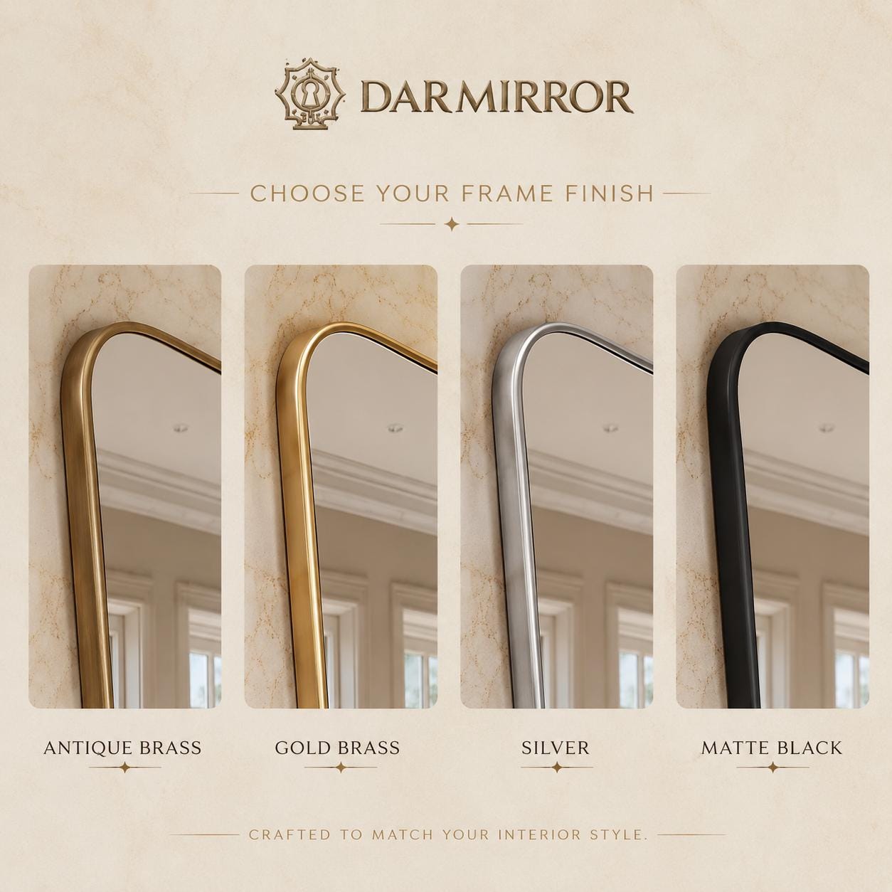 Artisan Brass Mirror, High-End Designer Wall Mirror, Contemporary Luxury Decor — view 10