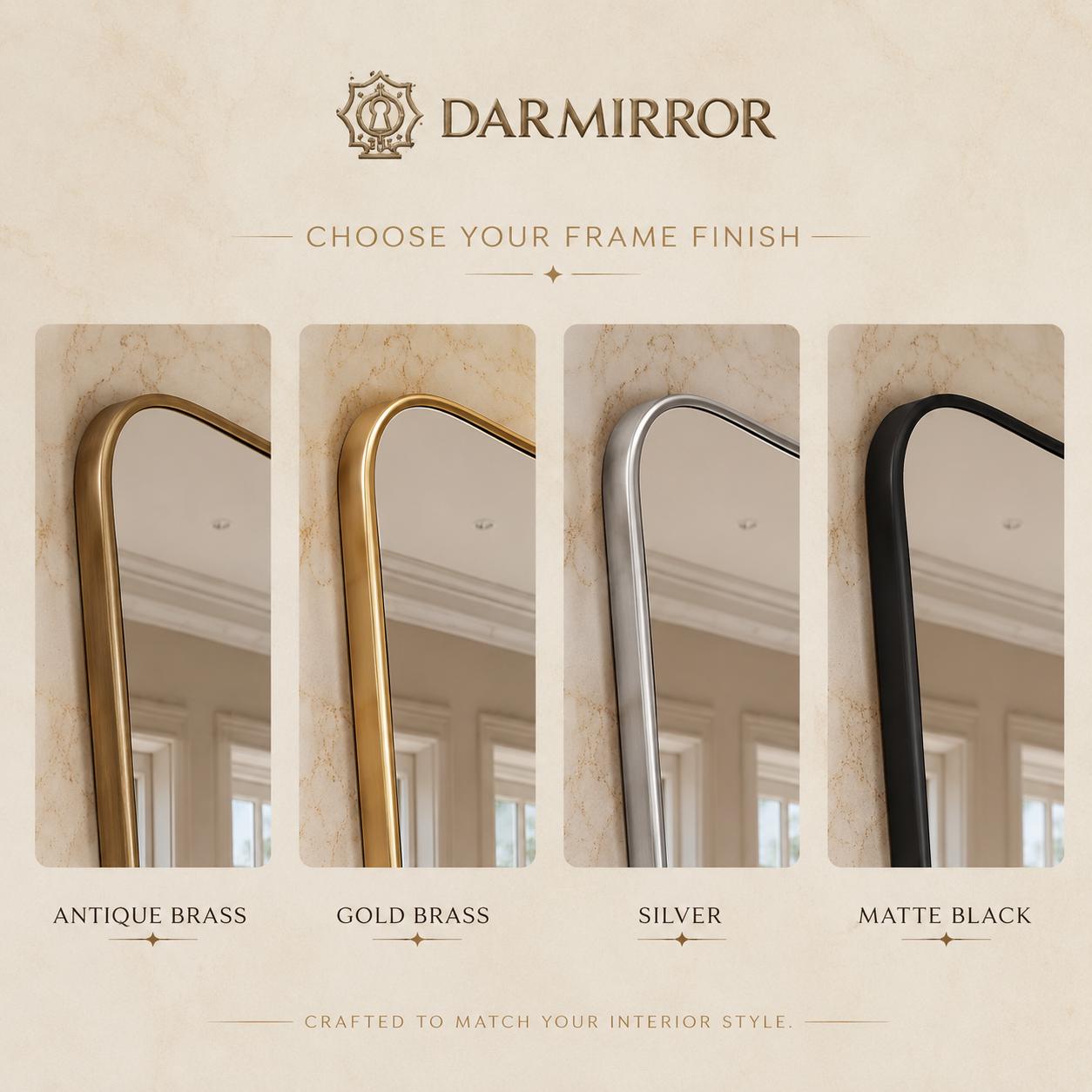 Brass Vanity Mirror, Antique Brass Wall Decor — view 9