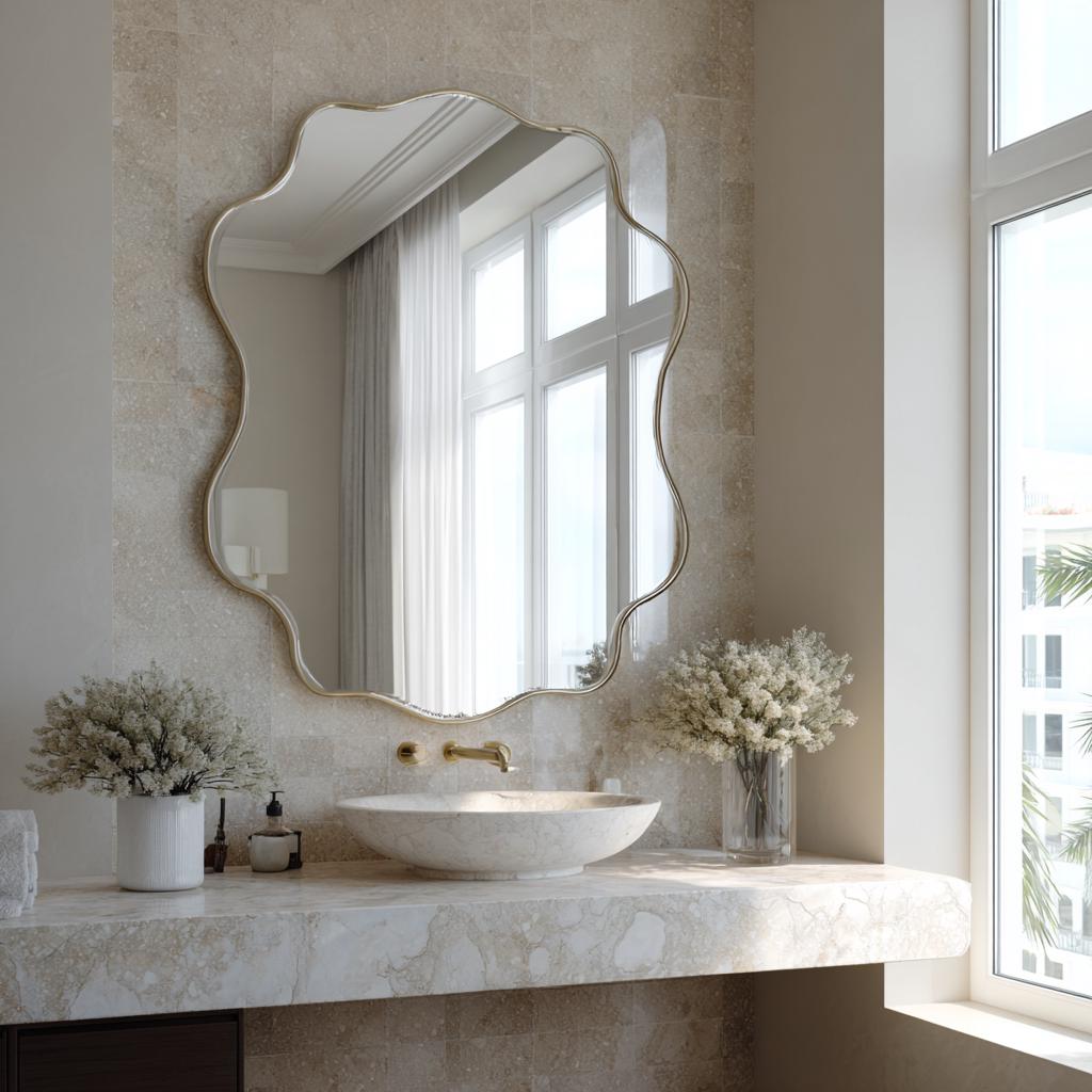 Artisan Brass Mirror, High-End Designer Wall Mirror, Contemporary Luxury Decor