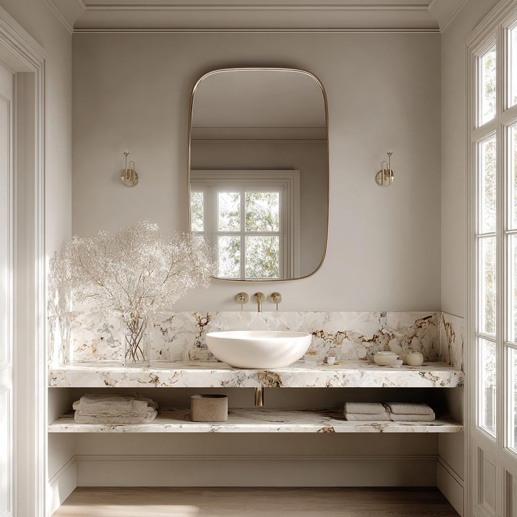 Minimalist Brass Wall Mirror, Luxury Handmade Designer Mirror for Living Room